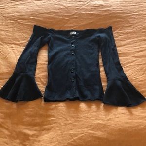 Reformation Ribbed Off Shoulder Top